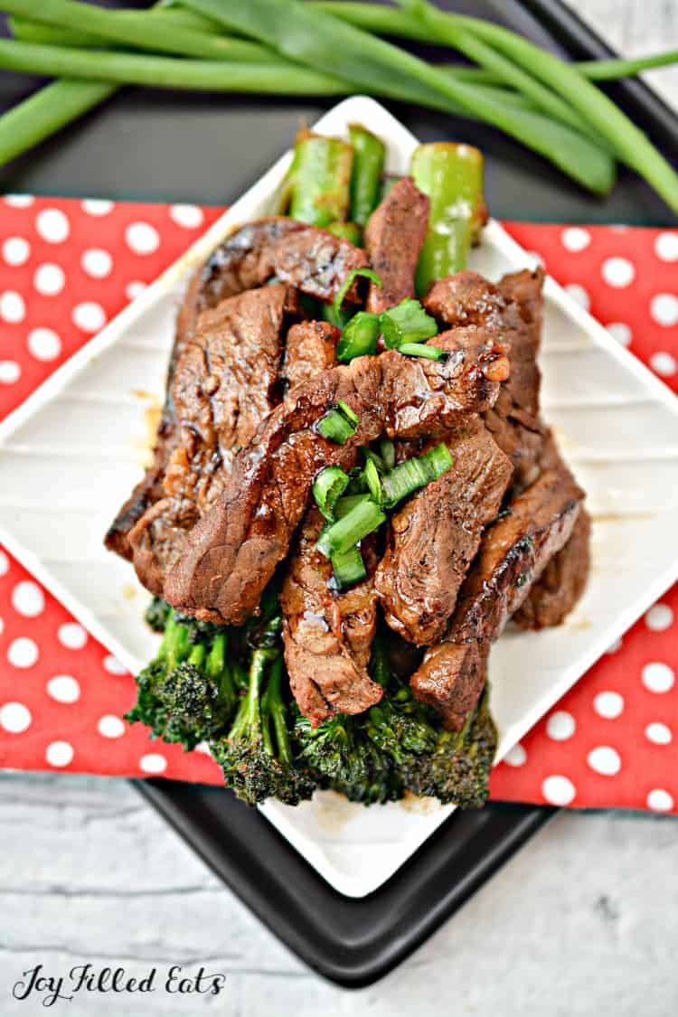 plate of Steak and Broccoli Stir Fry from above