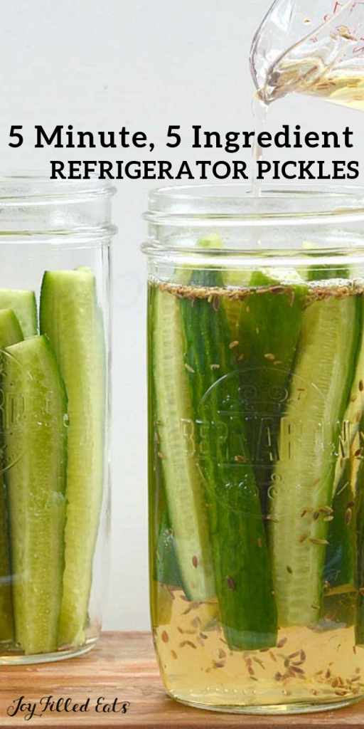 pinterest image for 5 ingredient refrigerator pickles