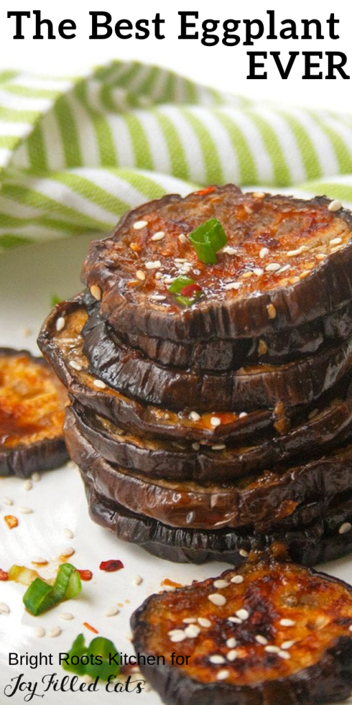 pinterest image for oven roasted eggplant