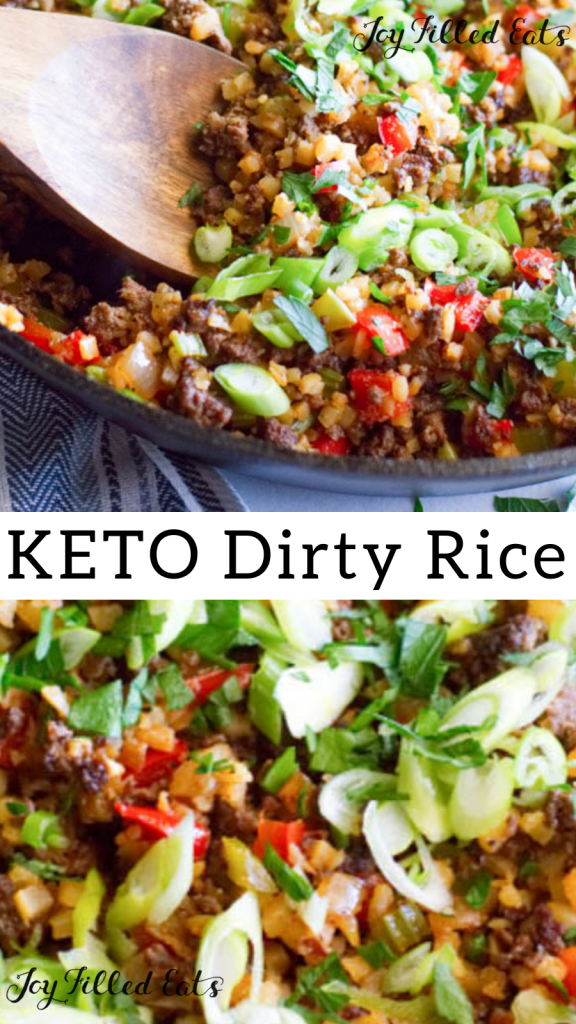 pinterest image for keto dirty cauliflower rice