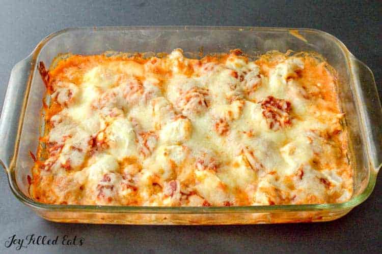 keto chicken pizza casserole from above