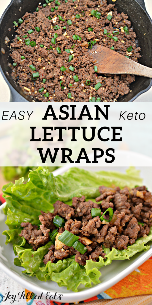 pinterest image for keto asian lettuce wraps