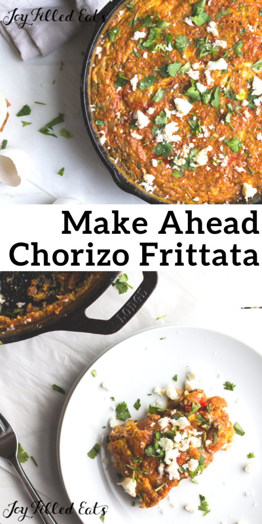 pinterest image for make ahead chorizo frittata
