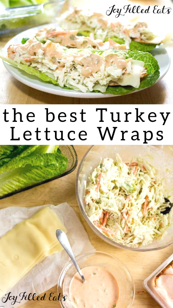 pinterest image for turkey lettuce wraps