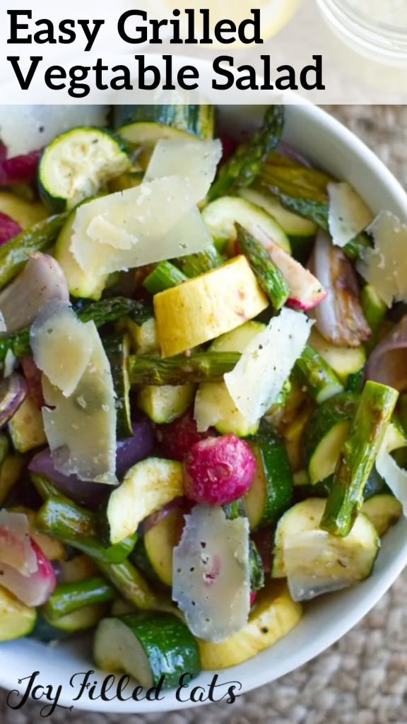 pinterest image for low carb grilled vegetable salad