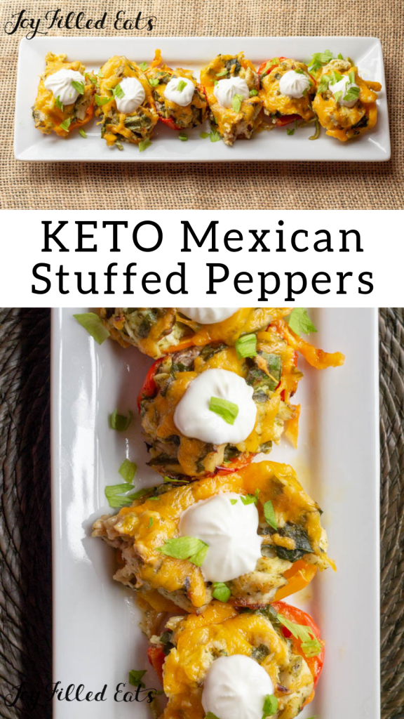 pinterest image for keto Mexican stuffed peppers