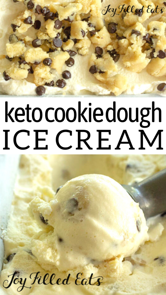 pinterest image for keto cookie dough ice cream