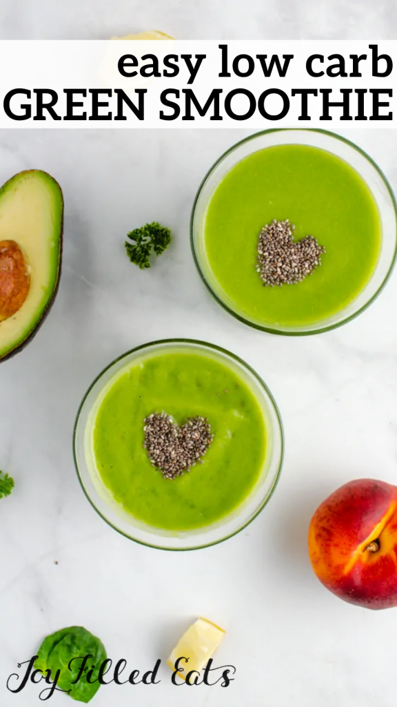 pinterest image for low carb green smoothie
