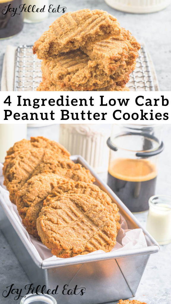 pinterest image for 4 ingredient peanut butter cookies