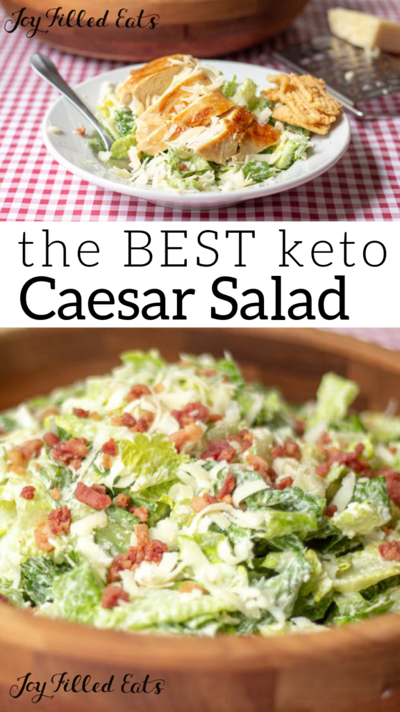 pinterest image for keto Caesar salad