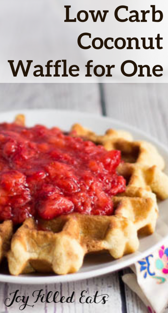pinterest image for coconut waffle for one