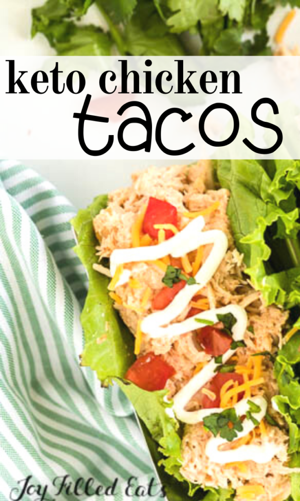 pinterest image for keto chicken tacos