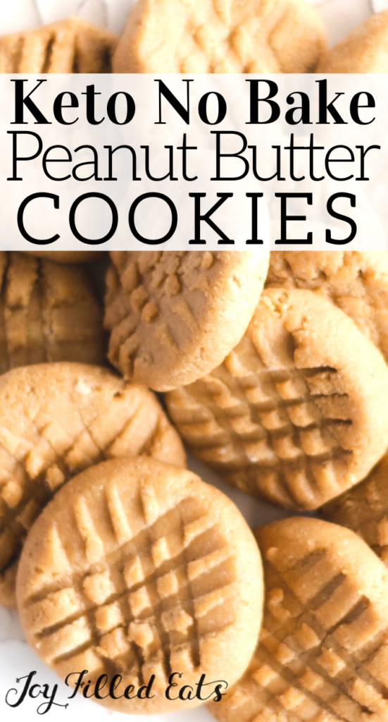 pinterest image for peanut butter no bake cookies