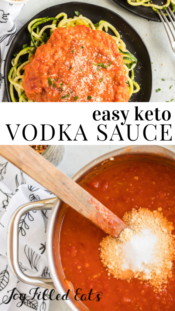 pinterest image for keto vodka sauce