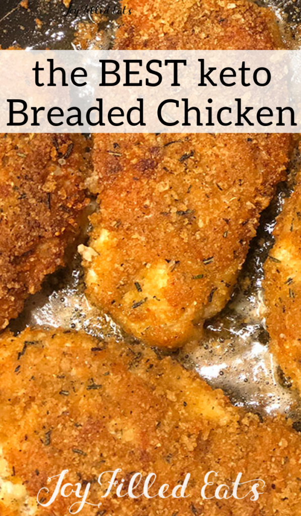 pinterest image for keto breaded chicken