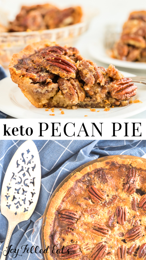 pinterest image for keto pecan pie