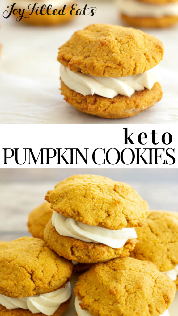 pinterest image for keto pumpkin cookies
