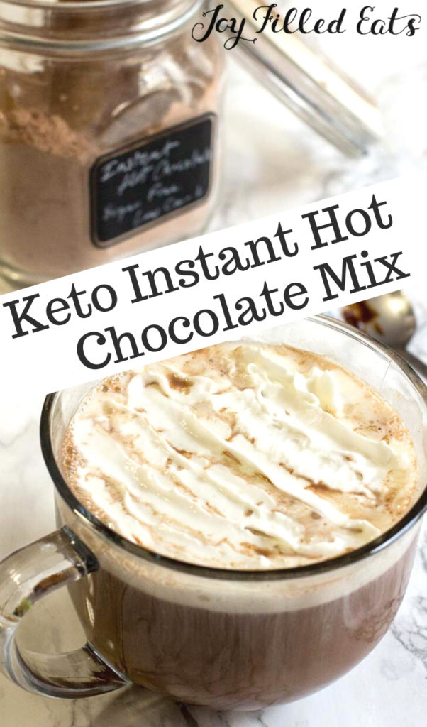 pinterest image for keto instant hot chocolate mix