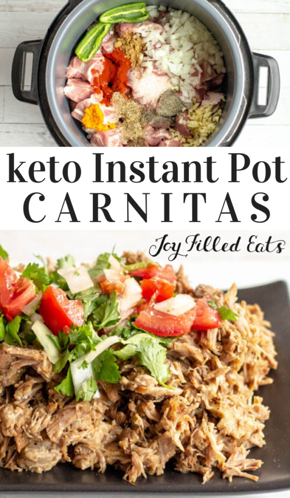 pinterest image for instant pot carnitas