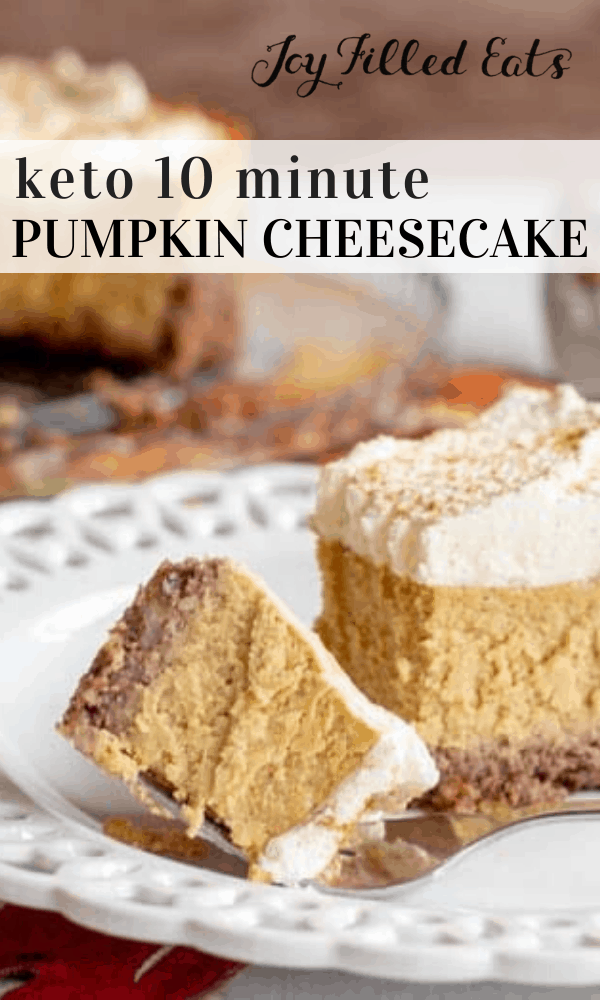 pinterest image for keto pumpkin cheesecake