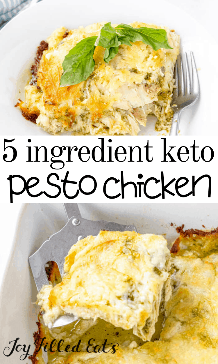 Baked Pesto Chicken - Low Carb, Keto, Gluten-Free, 5 Ingredients, EASY