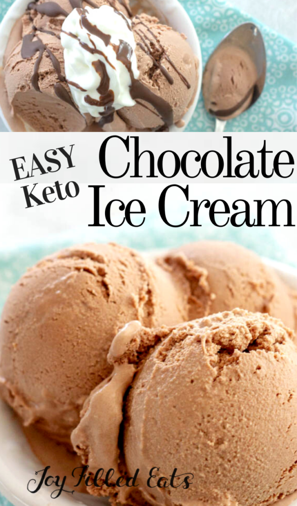 pinterest image for keto chocolate ice cream