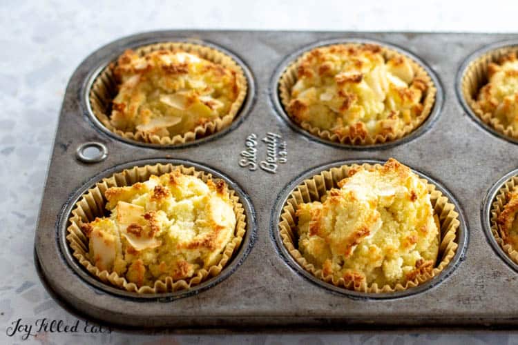 coconut flour muffins in muffin tin
