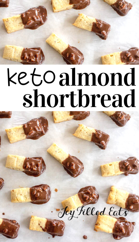 pinterest image for keto almond shortbread cookies