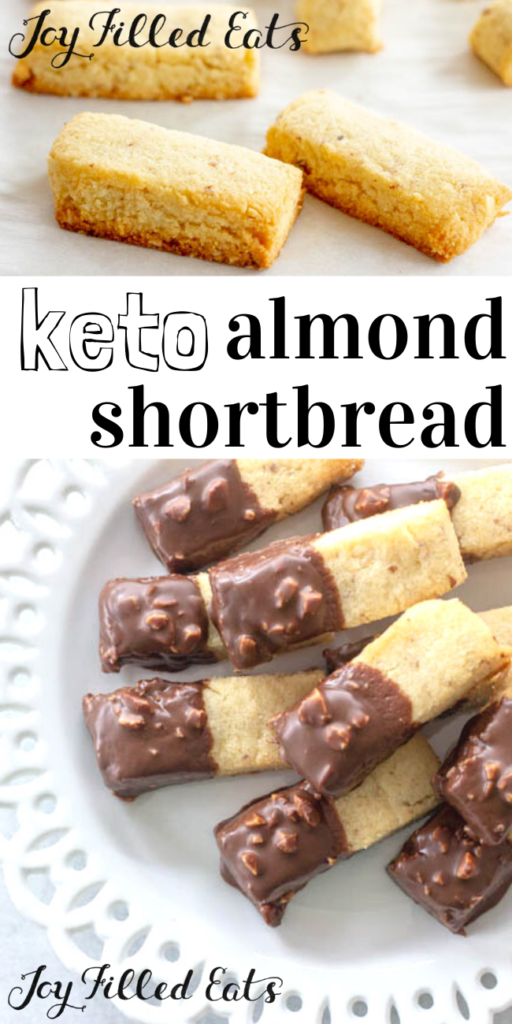 pinterest image for keto almond shortbread cookies