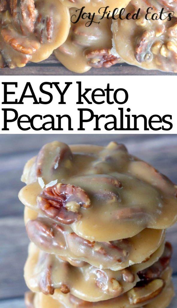 pinterest image for keto pecan pralines