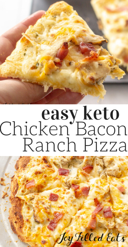pinterest image for chicken bacon ranch pizza