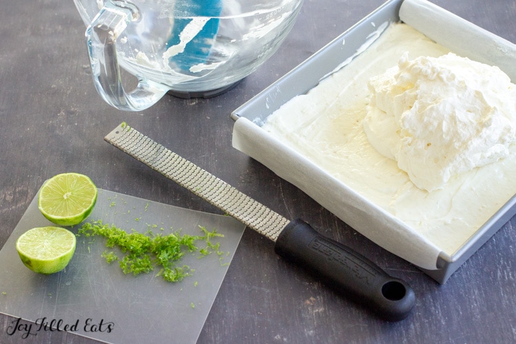 whipped cream and lime zest
