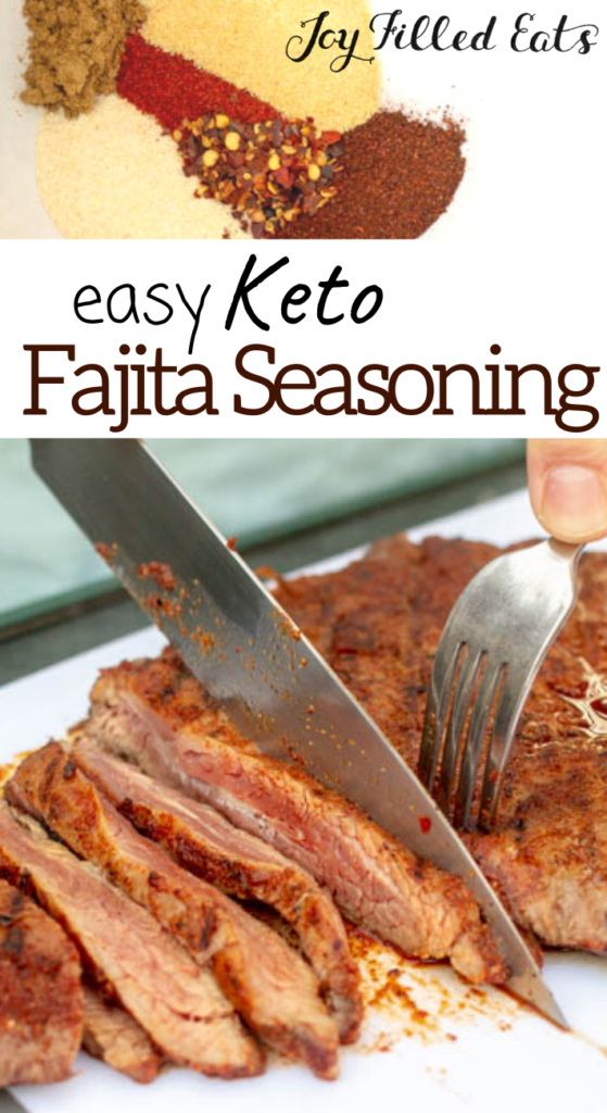pinterest image for keto fajita seasoning