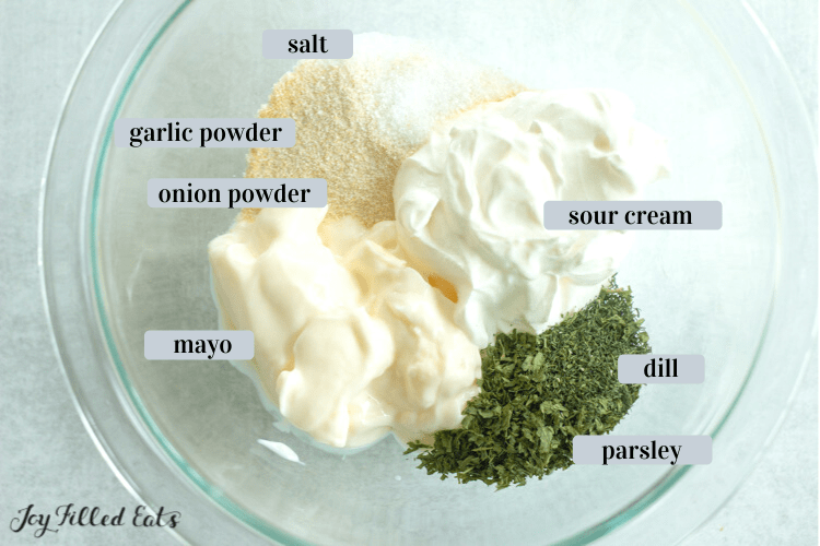 ranch ingredients in bowl