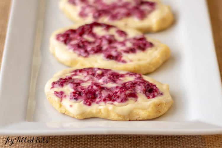 White Rectangular Tray of Raspberry Cream Cheese Danishes