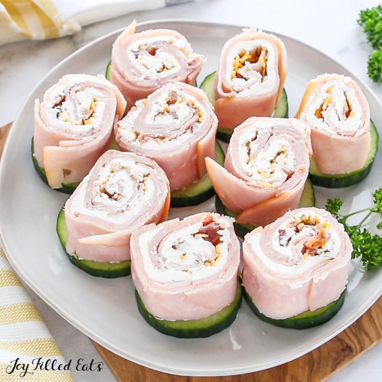 turkey pinwheels on a plate