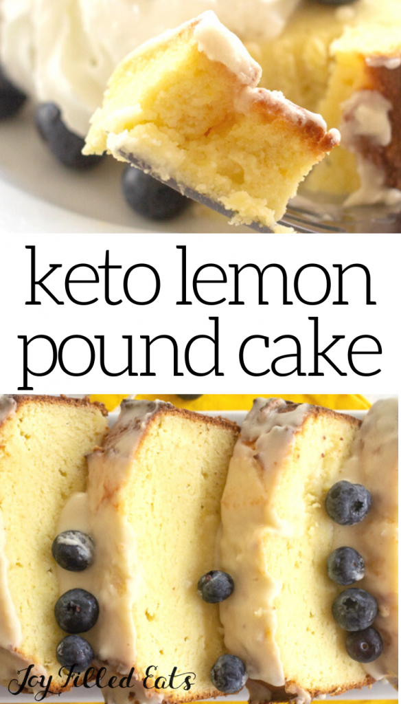 pinterest image for keto lemon pound cake