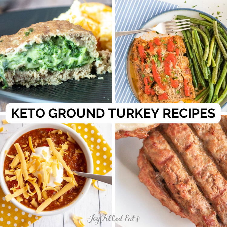 collage of keto ground turkey recipes