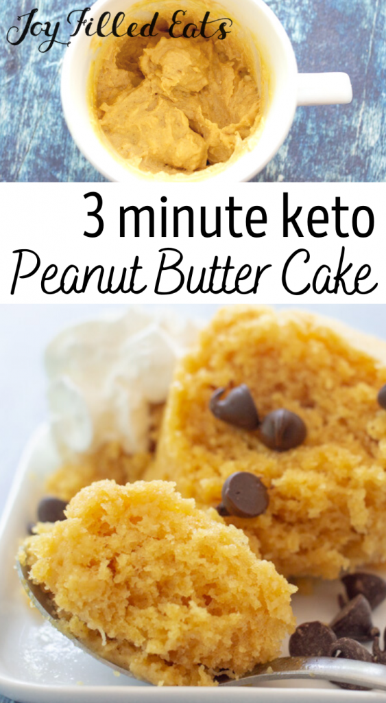pinterest image for keto peanut butter mug cake