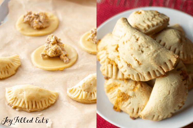 keto pie crust being used for empanadas