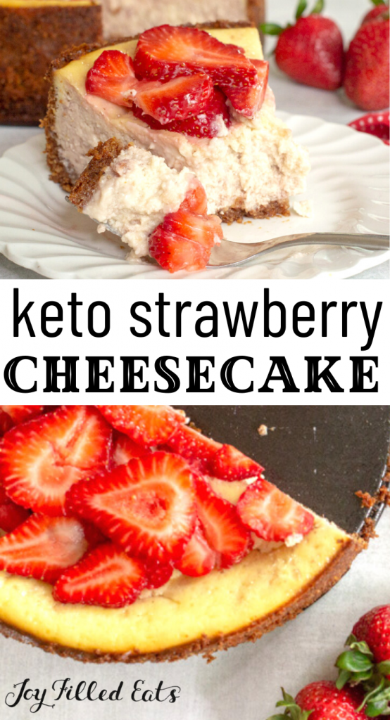 pinterest image for keto strawberry cheesecake