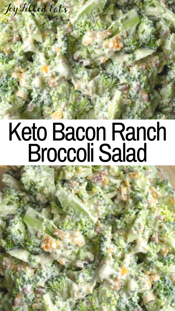 pinterest image for keto broccoli salad
