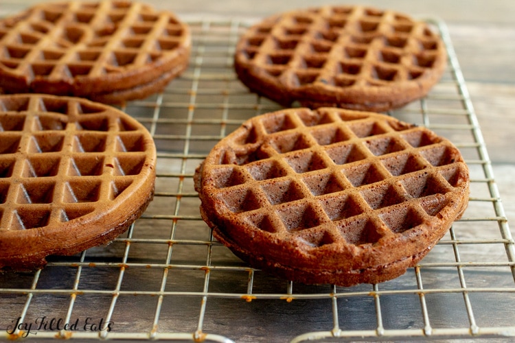 chaffles on cooling rack