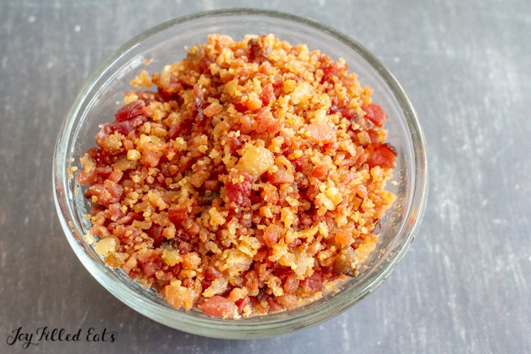 small bowl of bacon crumbles