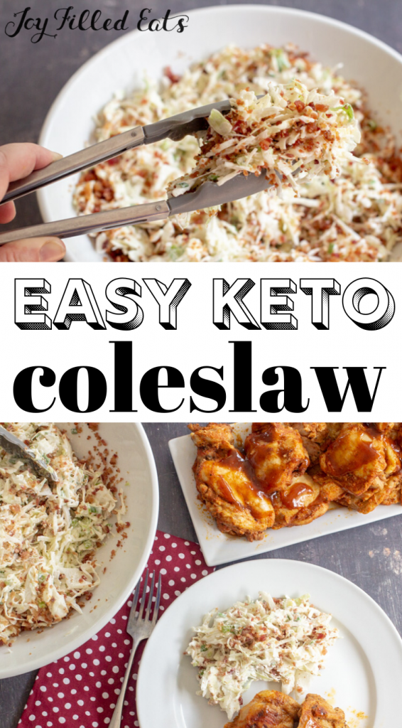 pinterest image for keto coleslaw