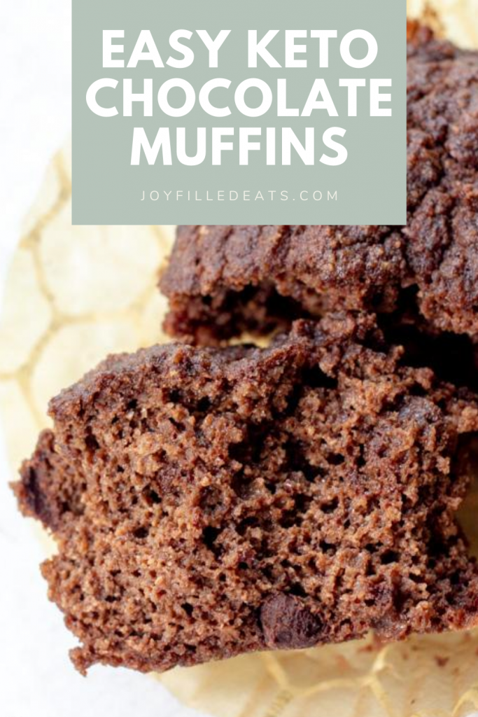 pinterest image for keto chocolate muffins