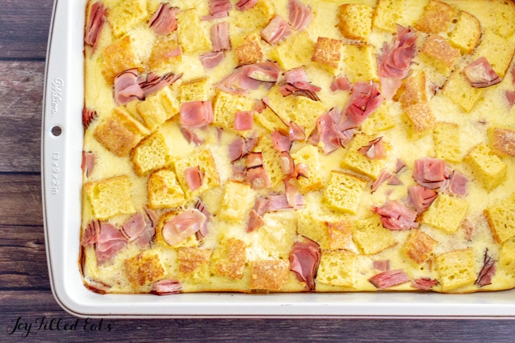 the cooked eggs benedict casserole