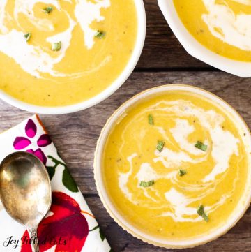 bowls of the keto butternut squash soup