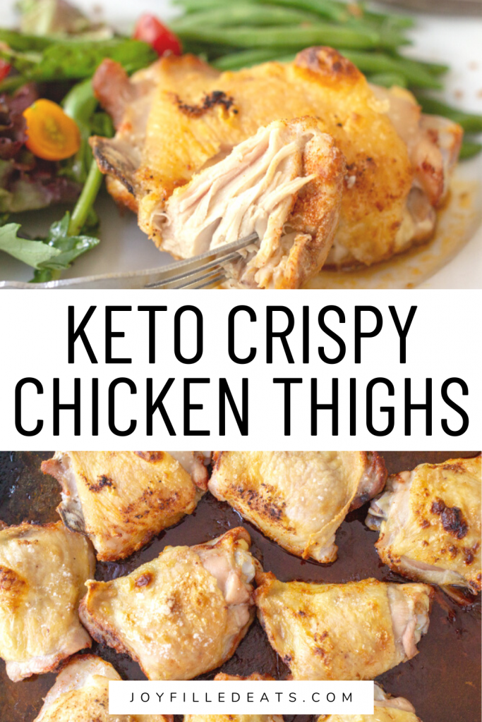 pinterest image for keto chicken thighs