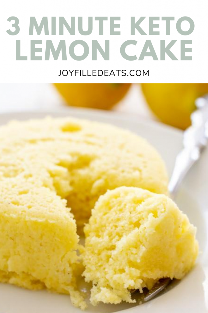pinterest image for keto lemon mug cake